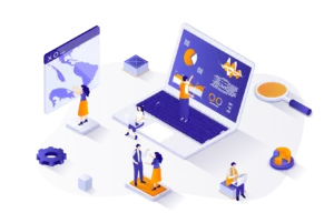 GMB Vorteile 11 Grafik von mehreren Menschen die auf verschiedene Art und Weise kommunizieren